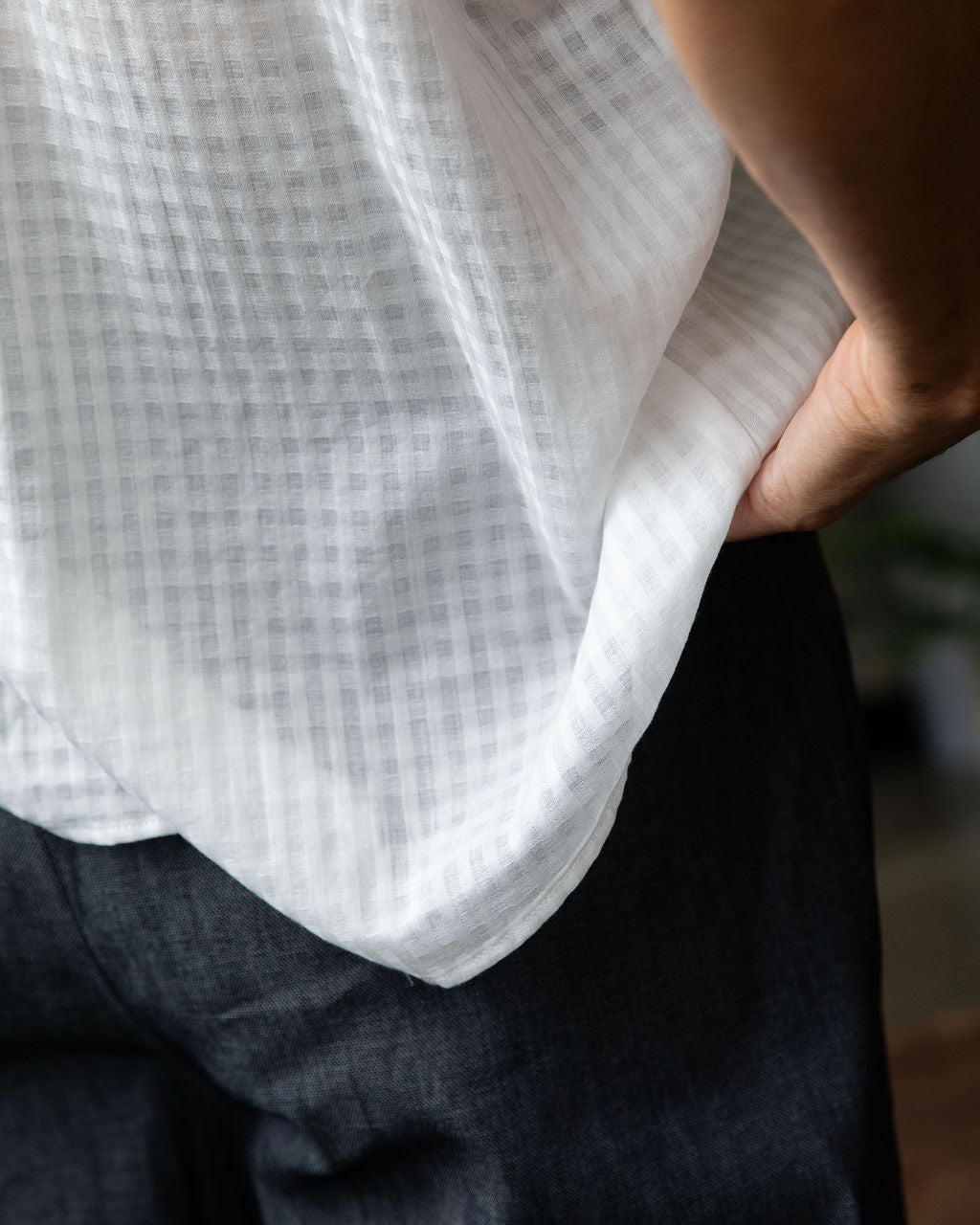 Montana Shirt – Milk White Gingham
