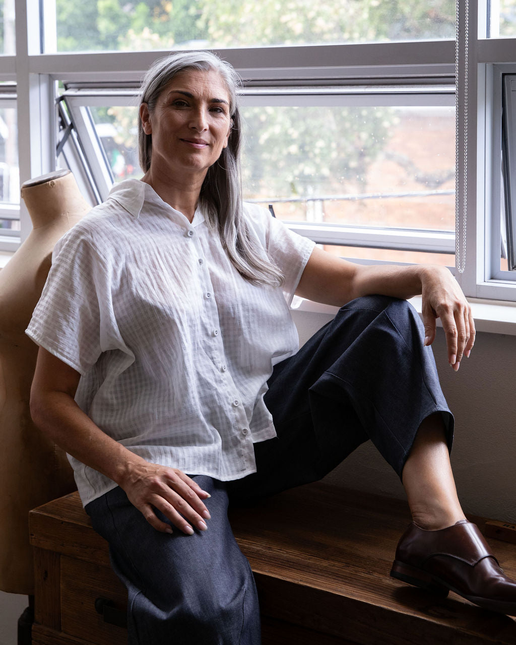 Montana Shirt – Milk White Gingham