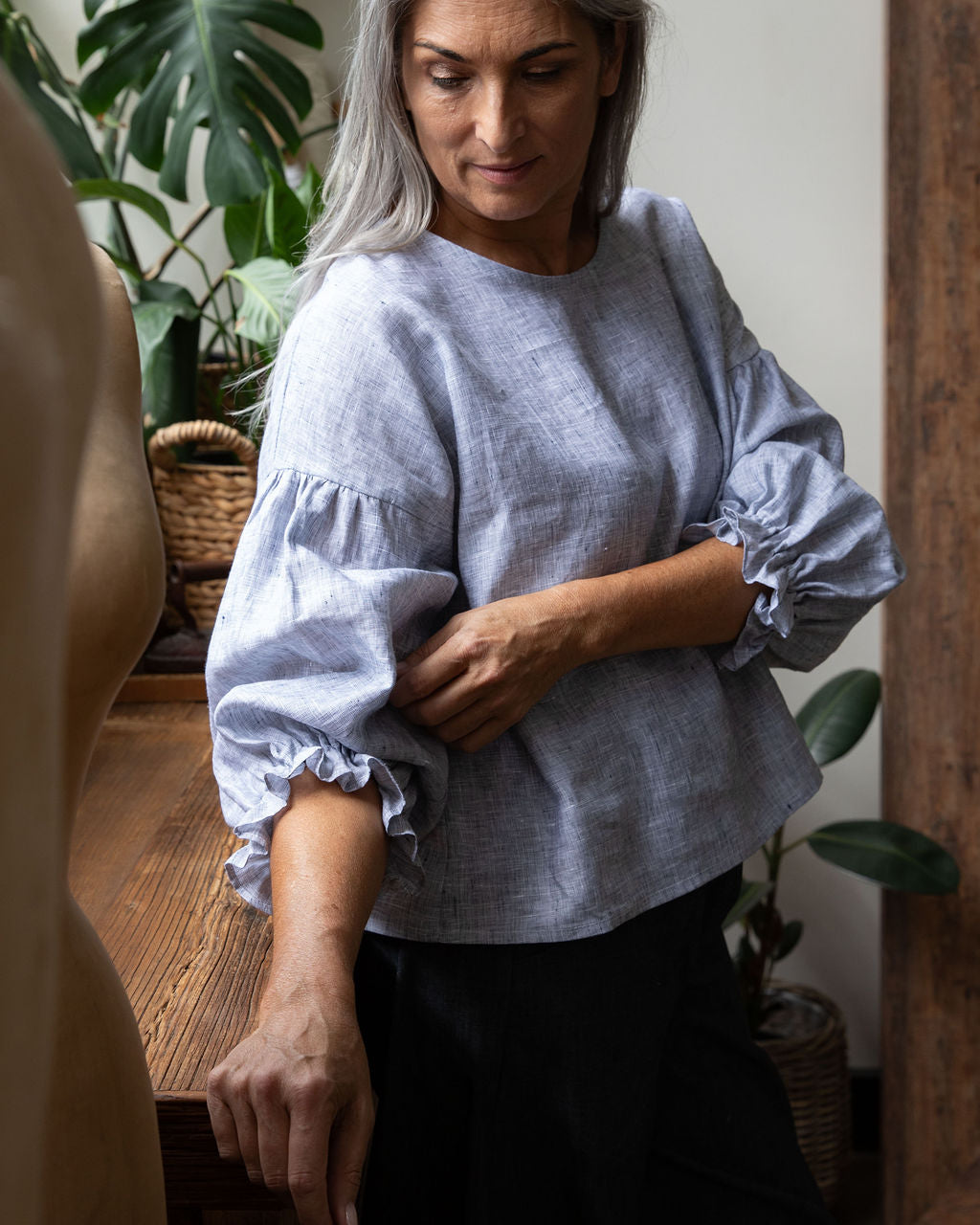 Willow top - Chambray Linen
