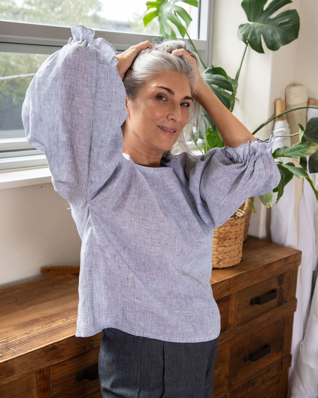Willow top - Chambray Linen