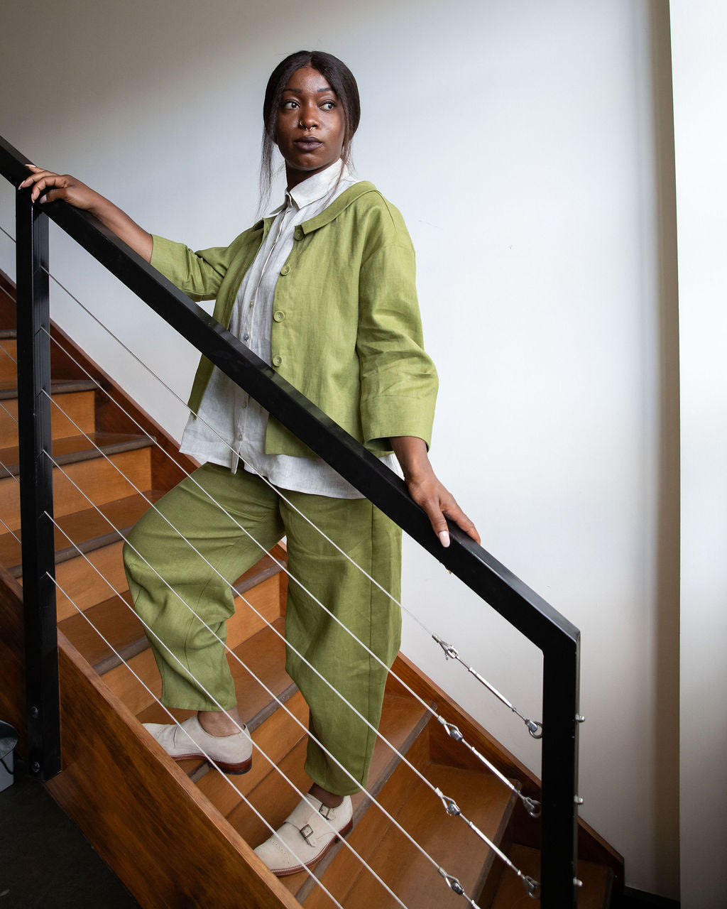 Grace Jacket - Chartreuse Linen