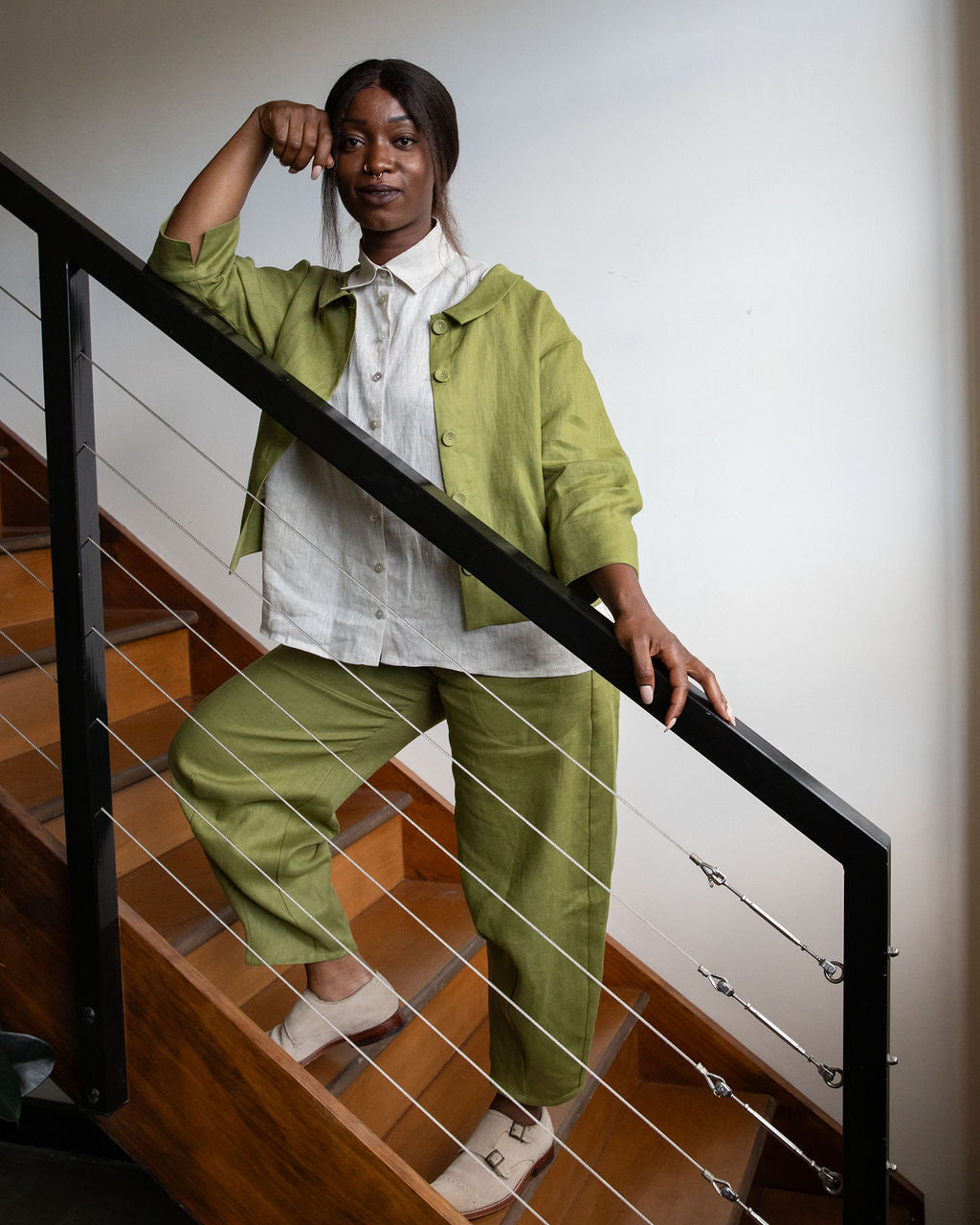 Grace Jacket - Chartreuse Linen