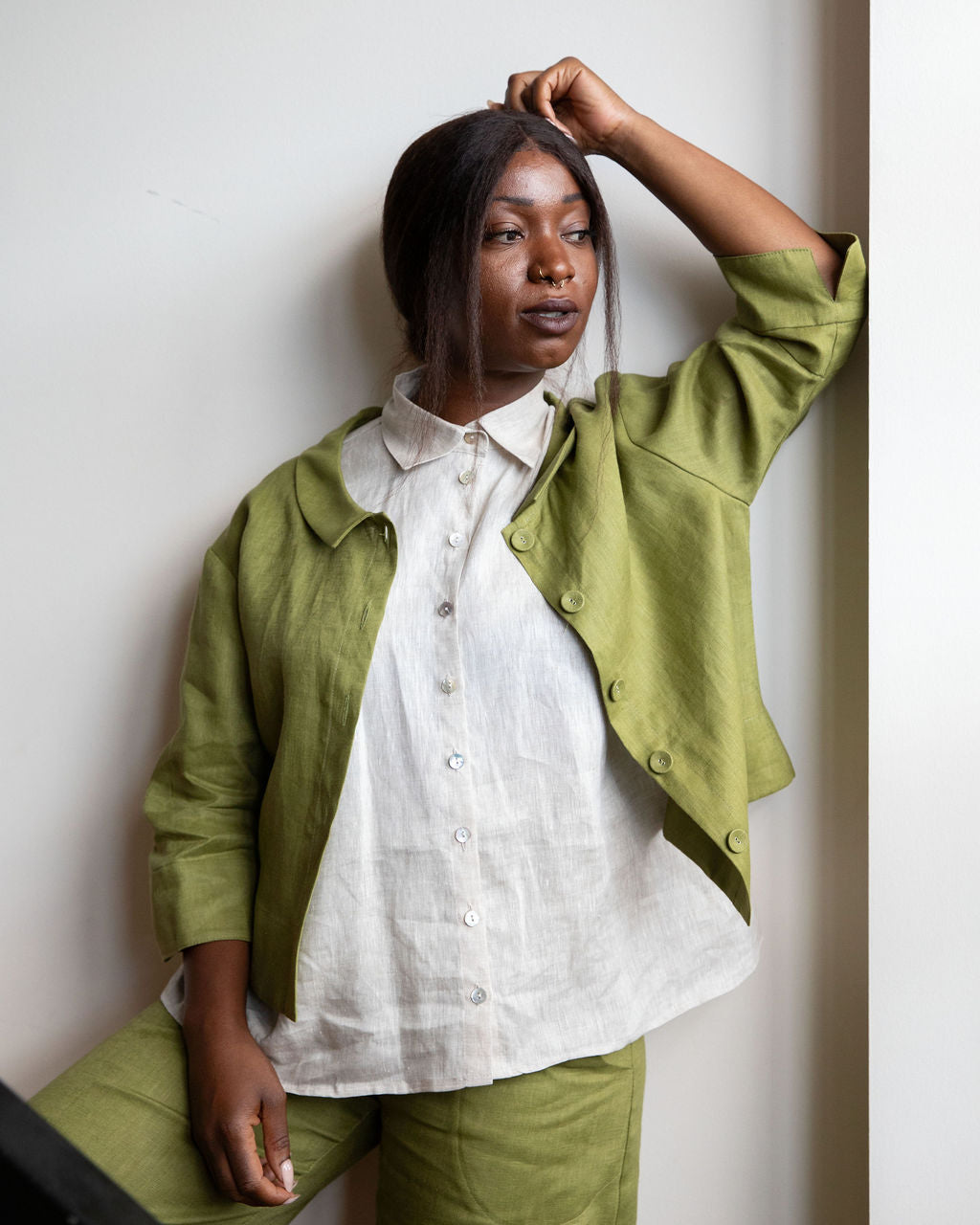 Grace Jacket - Chartreuse Linen