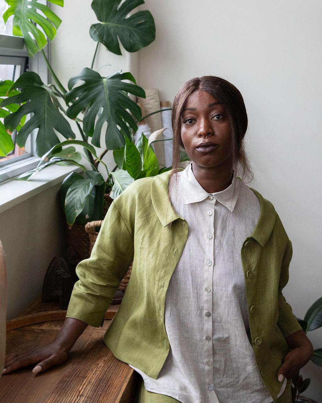 Grace Jacket - Chartreuse Linen