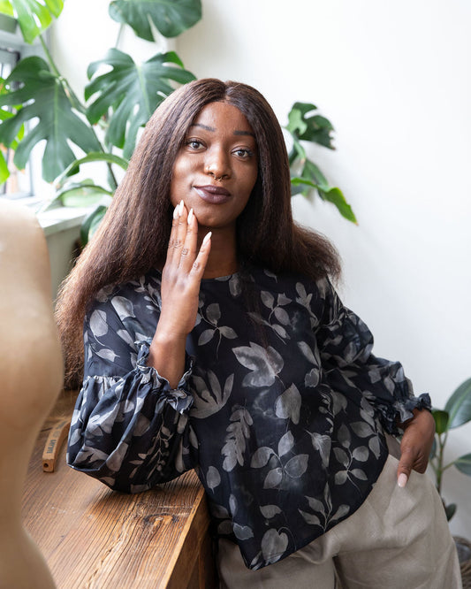 Willow top - Falling Leaves Cotton/Silk