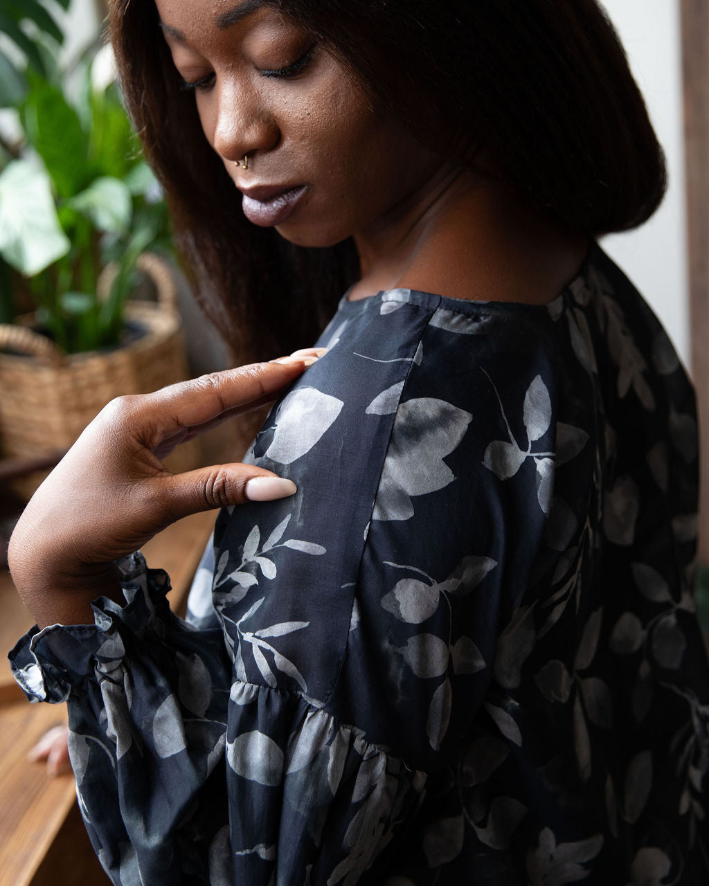 Willow top - Falling Leaves Cotton/Silk