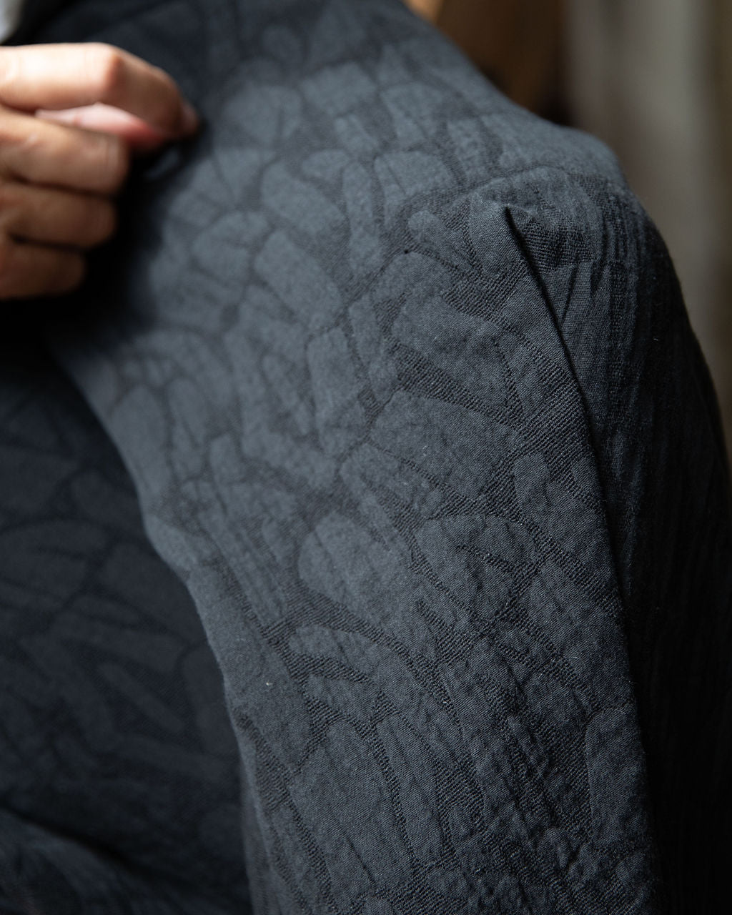 Tokyo Pant - Black Cotton Jacquard