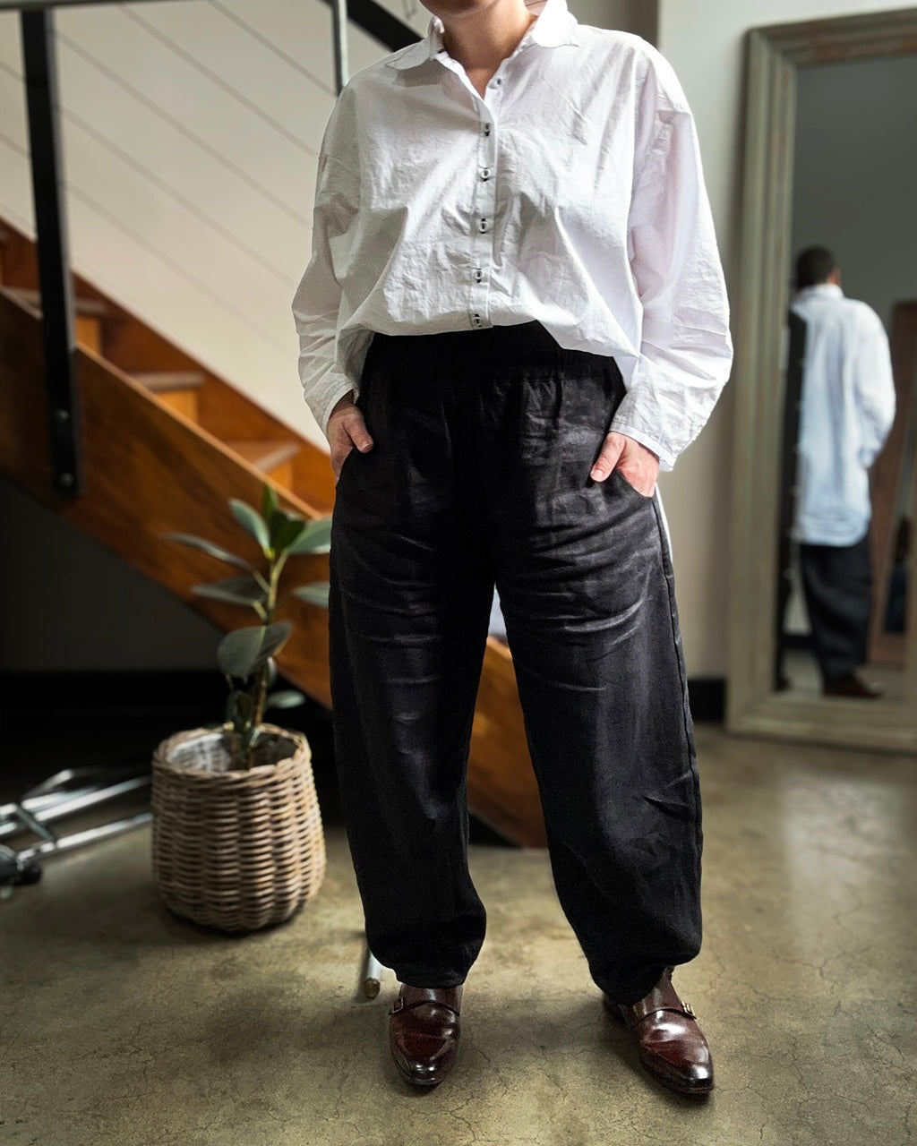 Tokyo Black Linen Pant - Longer Length