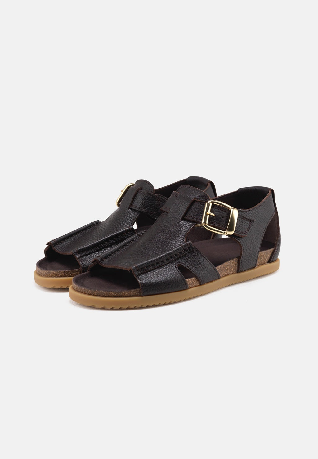 Lene Coffee Leather Sandal
