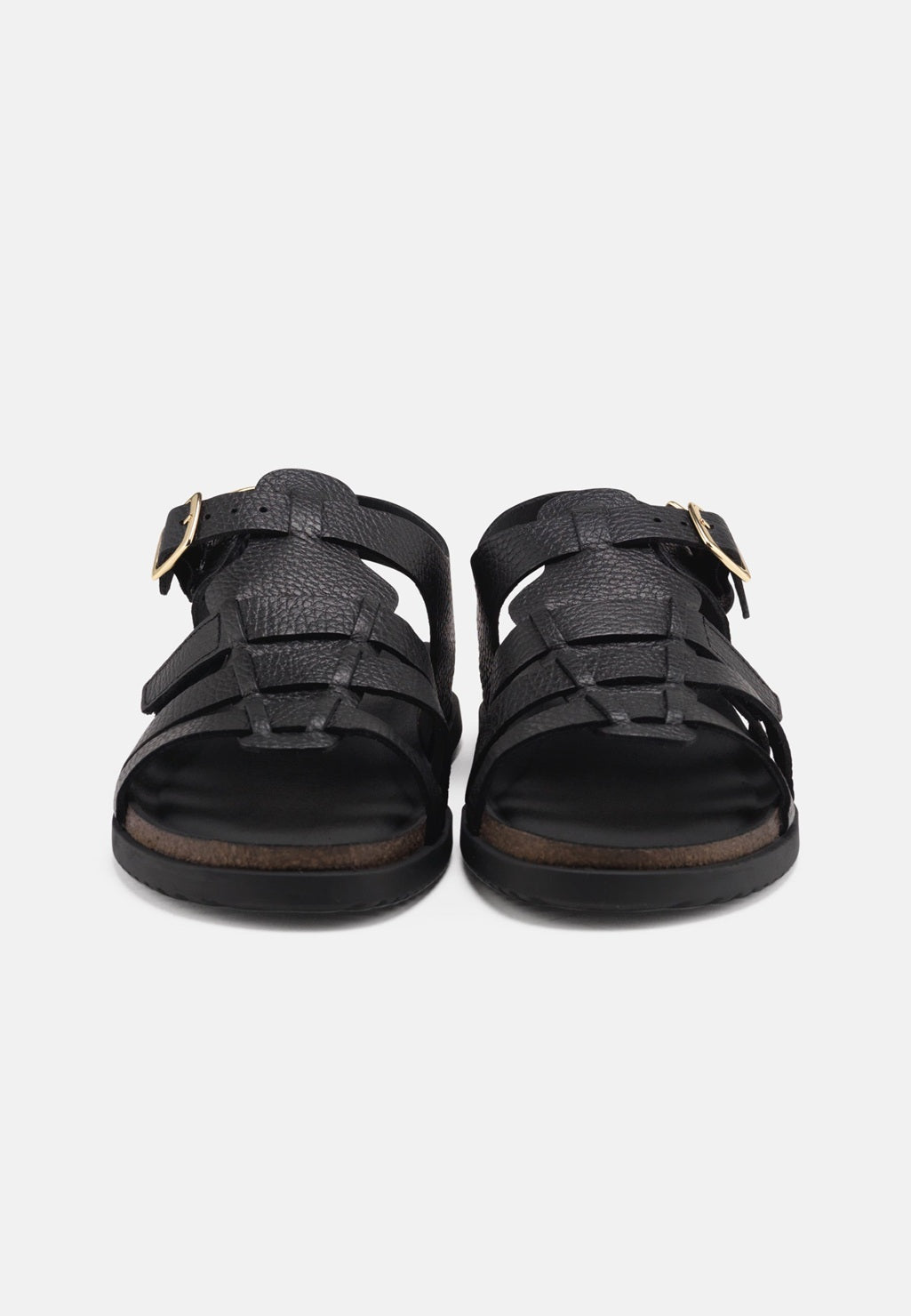 Mette Black Leather Sandal