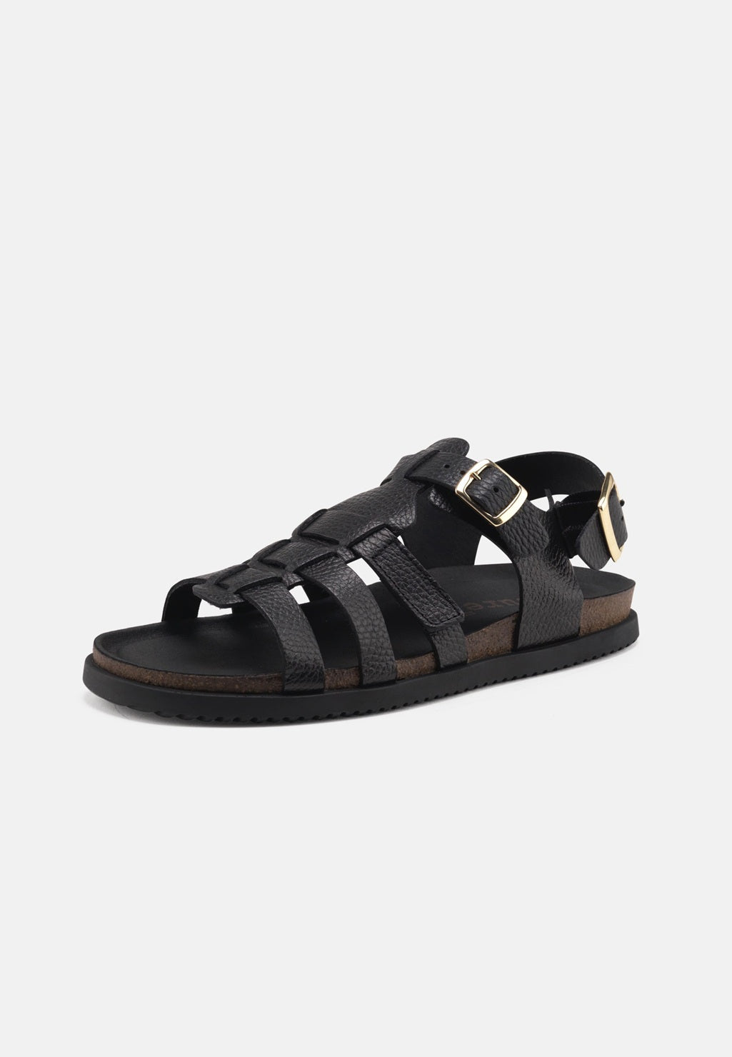 Mette Black Leather Sandal