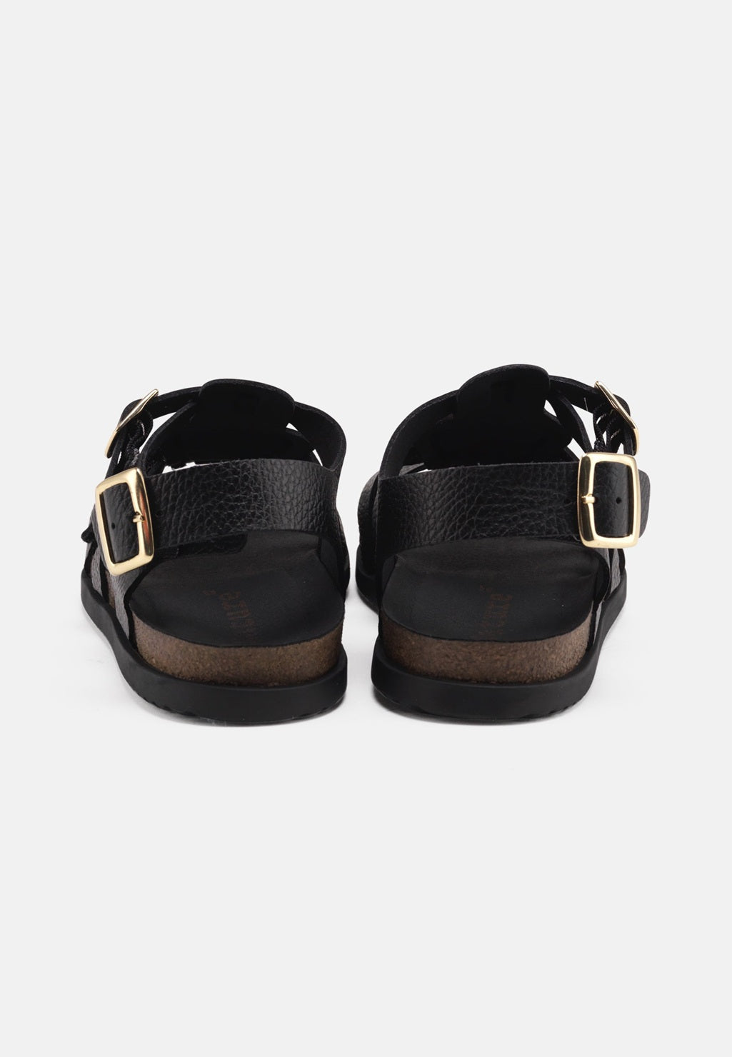 Mette Black Leather Sandal