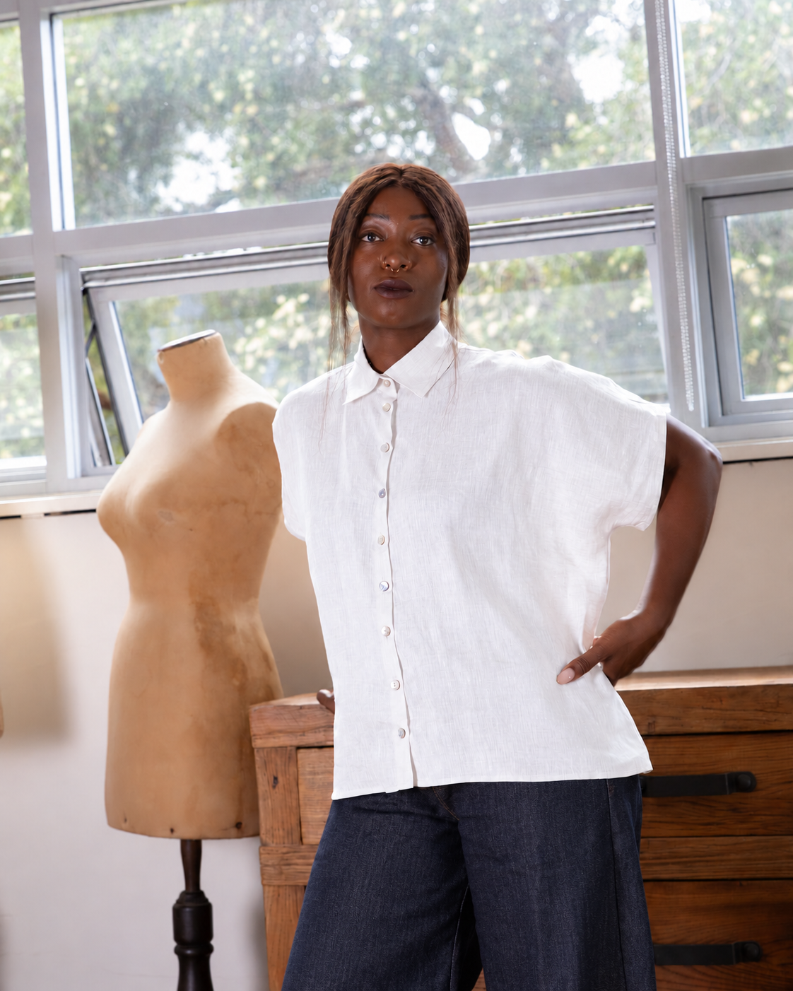 Montana Shirt – White Linen (PRE ORDER - SHIPPING 18TH NOVEMBER)