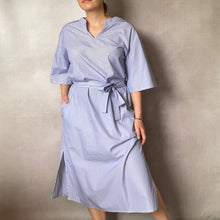 Sienna Pinstripe Blue Kaftan Dress
