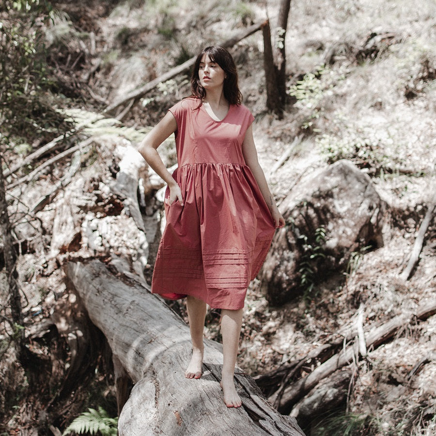 Paige Rosewood Cotton Poplin Dress