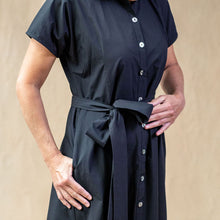 Rumi Black Cotton Shirtdress